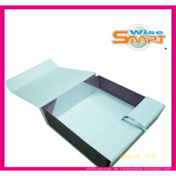 Plastikhandgriff-Weiß-zusammenklappbarer Papierkleider-Kleidungs-Verpackenkasten